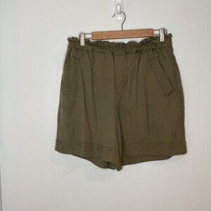 Addition Elle Women Green Solid High Waisted Paperbag Short Size 10